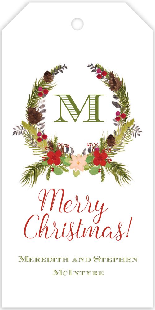 Botanical Wreath Hanging Gift Tag