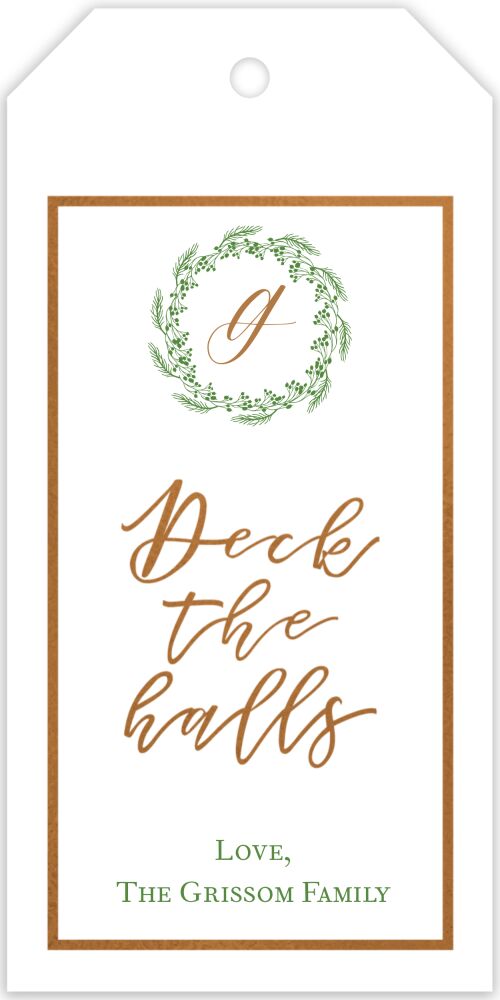 Deck The Halls Foiled Hanging Gift Tag