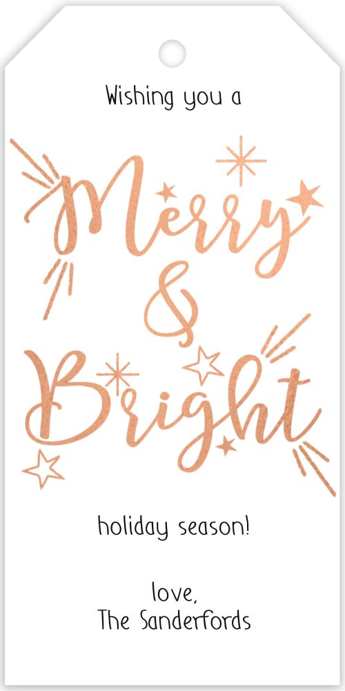 Merry and Bright Foiled Hanging Gift Tag