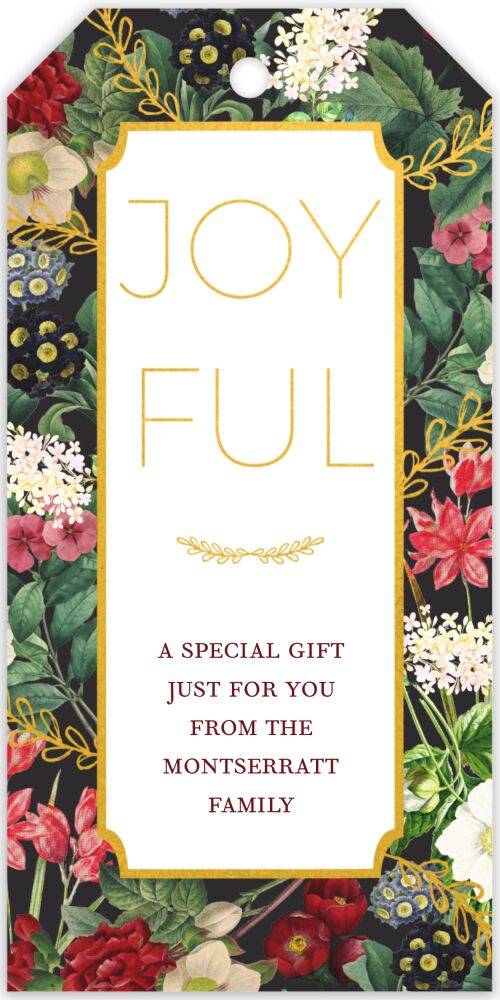 Foiled Floral Hanging Gift Tag