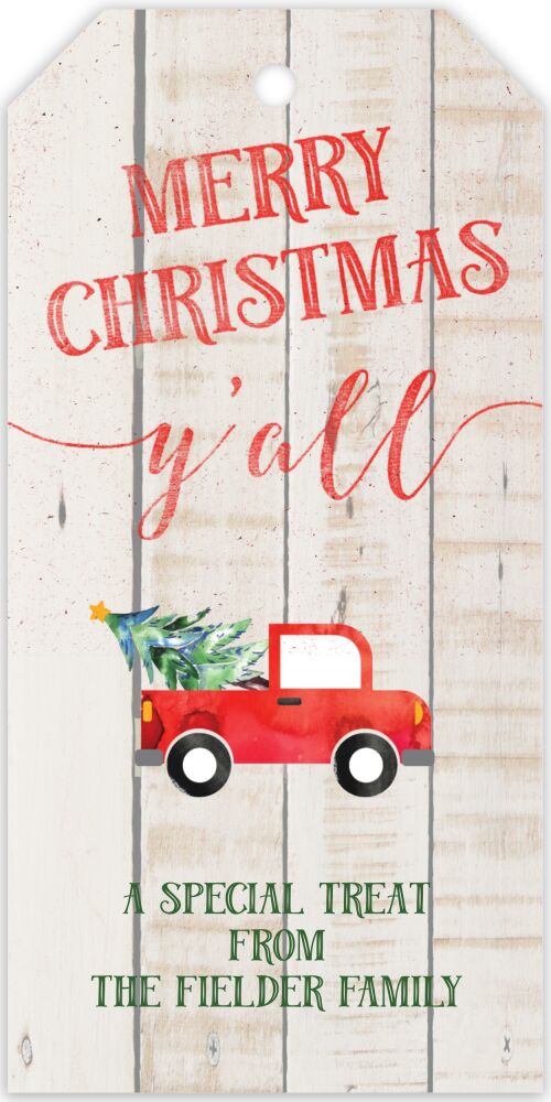 Merry Christmas Y'all Hanging Gift Tag
