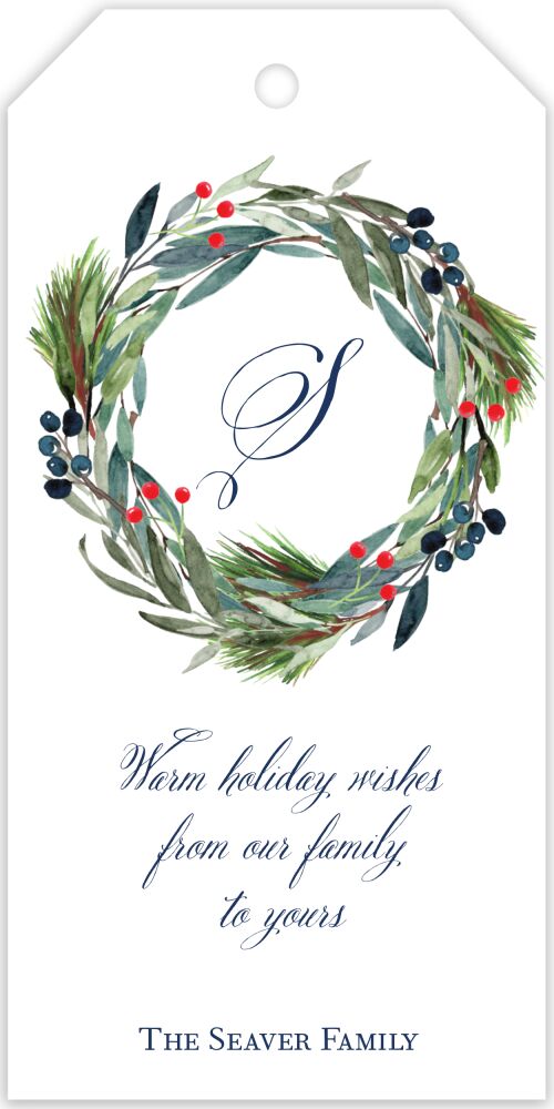 Winter Wreath Hanging Gift Tag