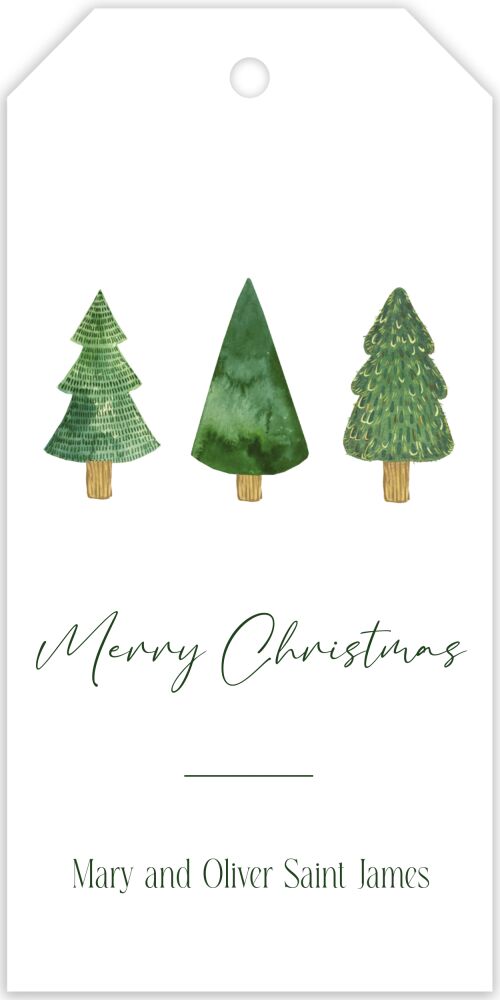 Simple Trees Hanging Gift Tag