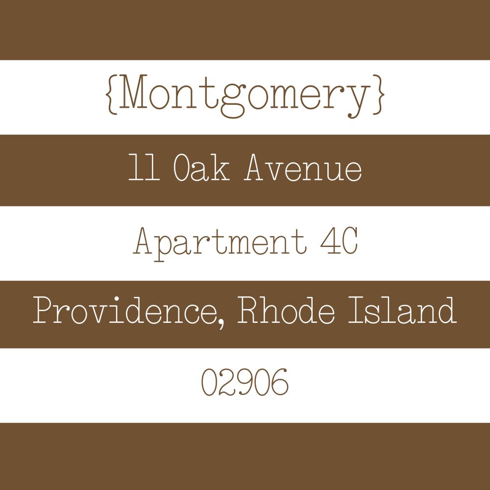 Chocolate stripes return address label