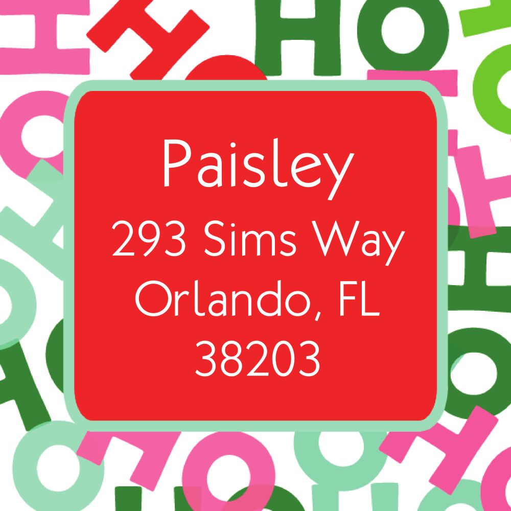 Ho Ho Ho Square Return Address Label