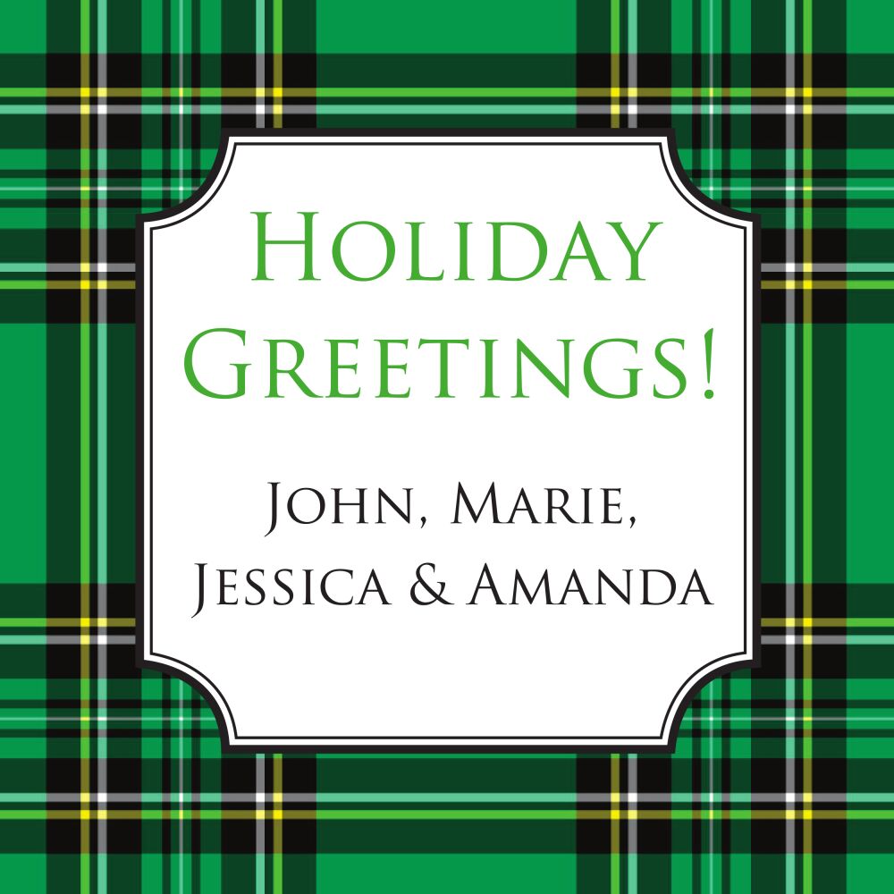 Classic Green & Black Plaid Enclosure Card 
