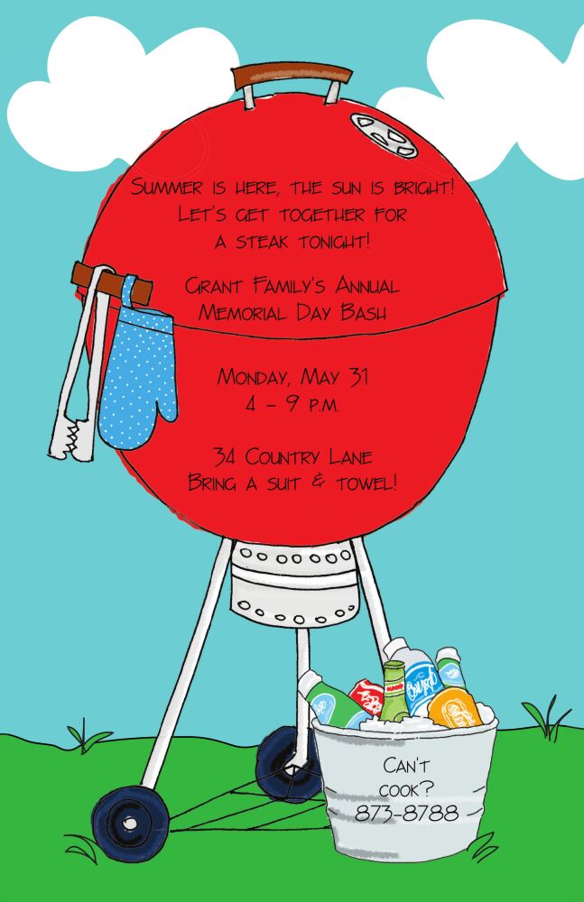 Just Grillin' Invitation