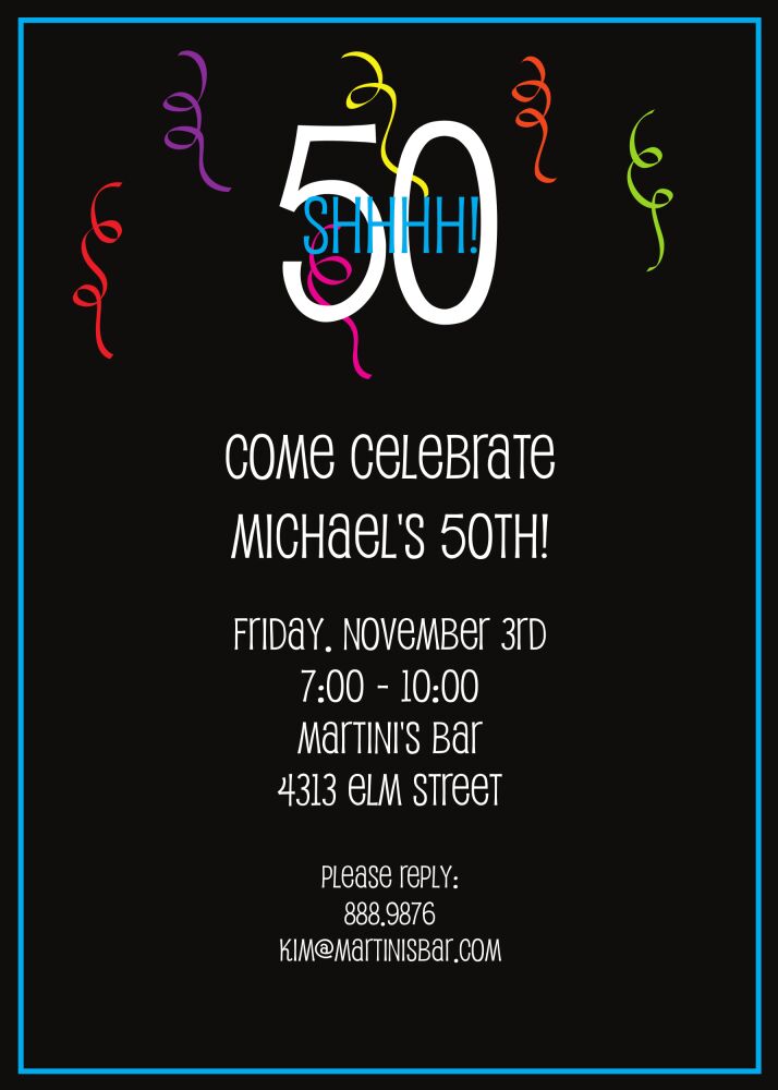 Streamer Celebration Flat Invitation