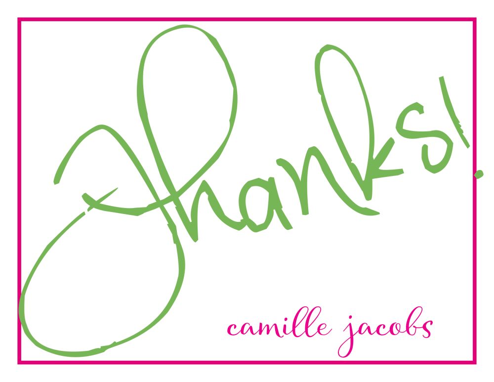 Big Thanks (Green & Magenta) Flat Note