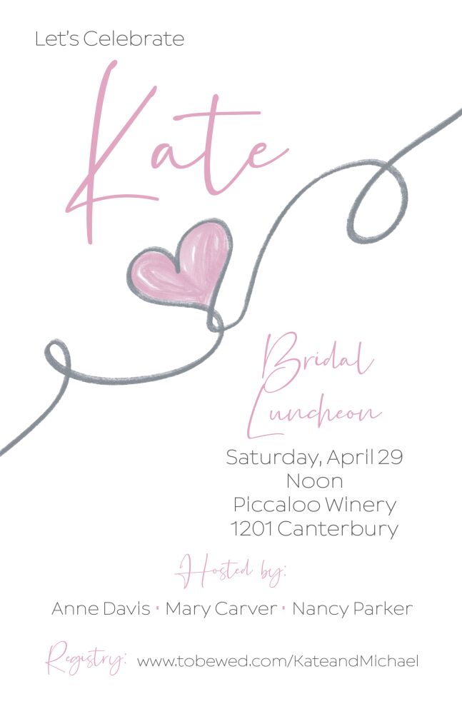Curlicue Heart Invitation