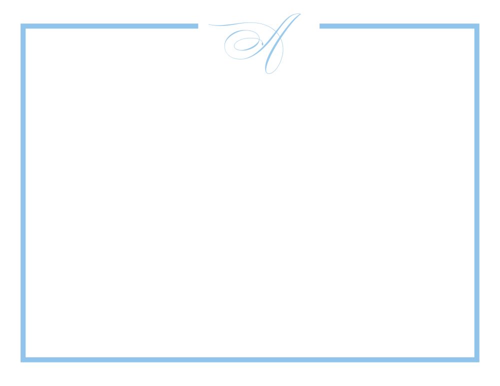 Initial Border Large Name on Back Flat Note