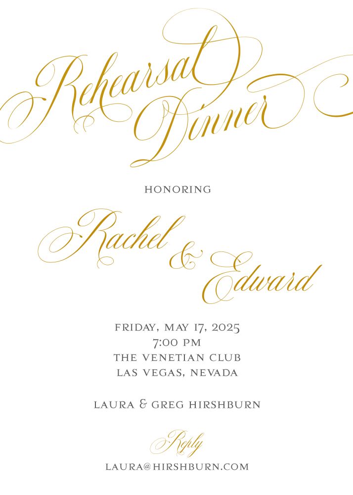 Embellished Rehearsal Dinner Invitation