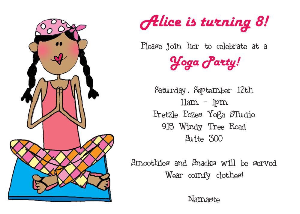 Personalized Character Yoga Invitation