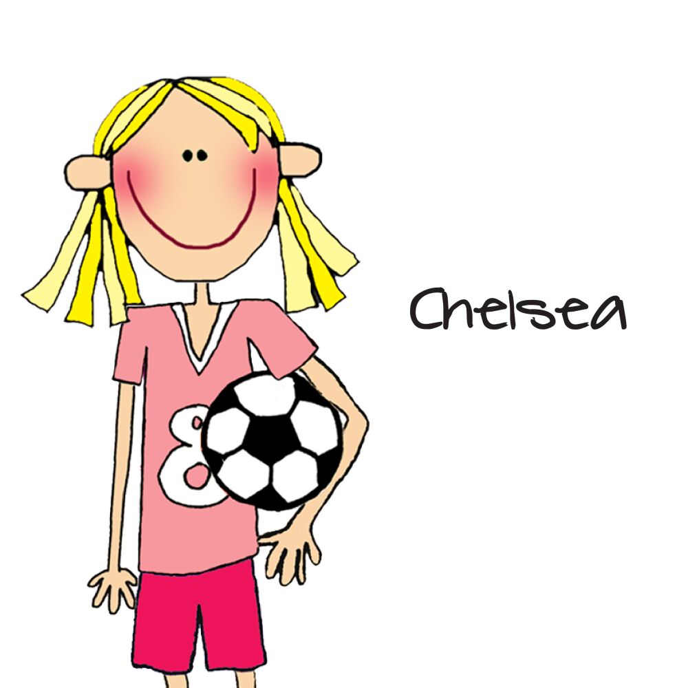 Personalized Character Soccer Square Flat Sticker
