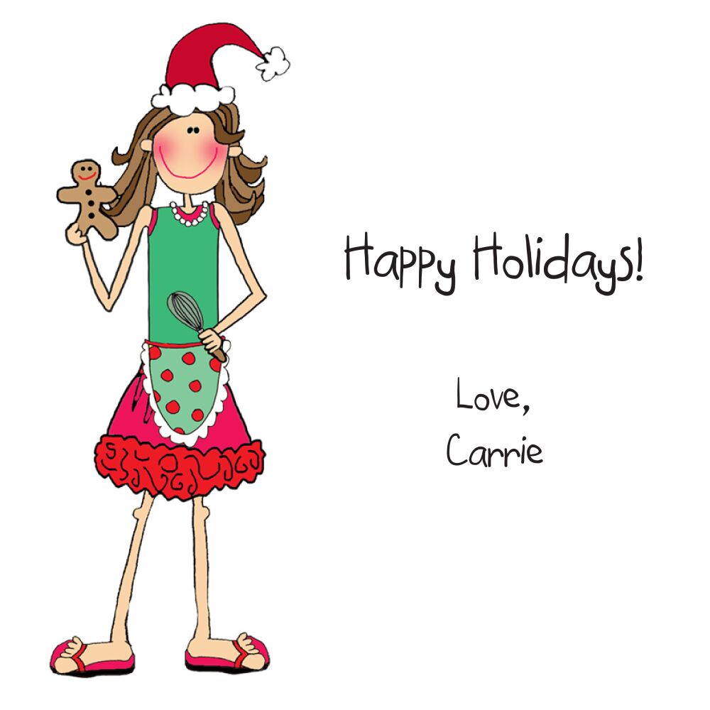 Personalized Character Holiday Cookies Square Flat Sticker