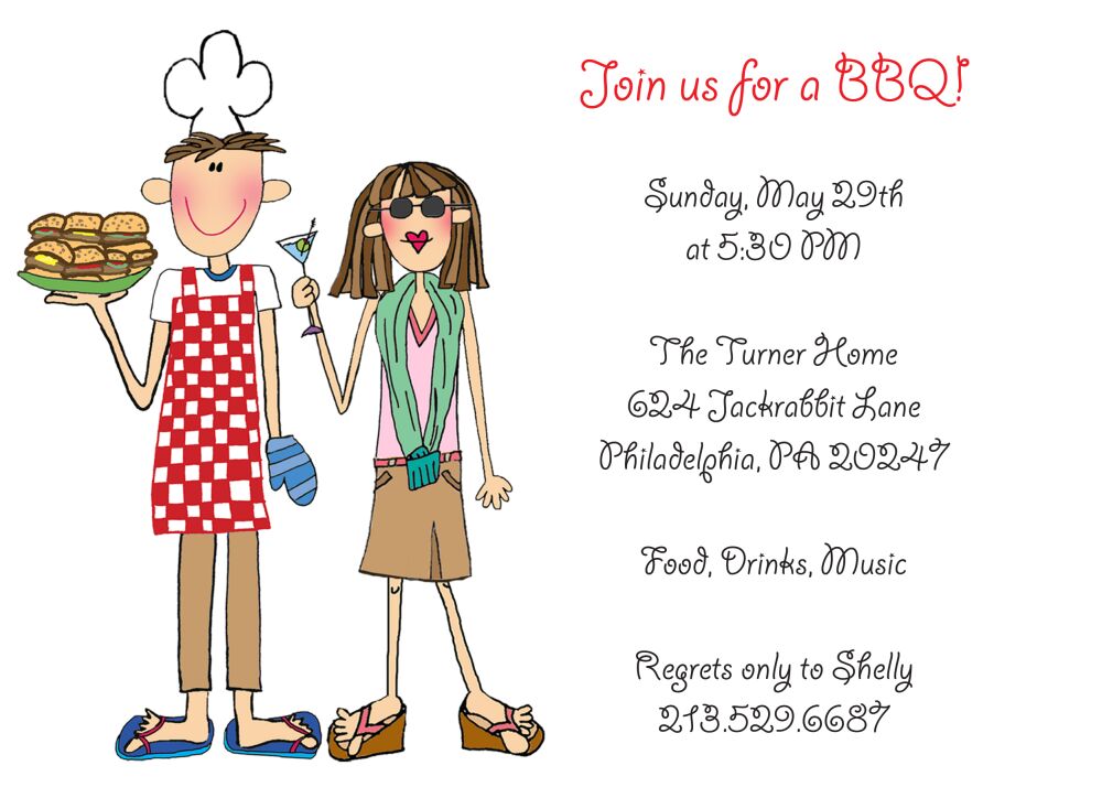 Personalized Characters BBQ Invitation