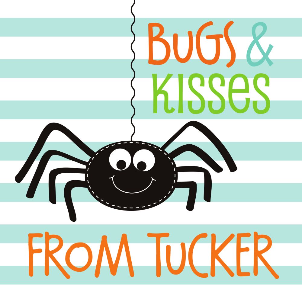 Bugs and Kisses Halloween Blue Enclosure Card