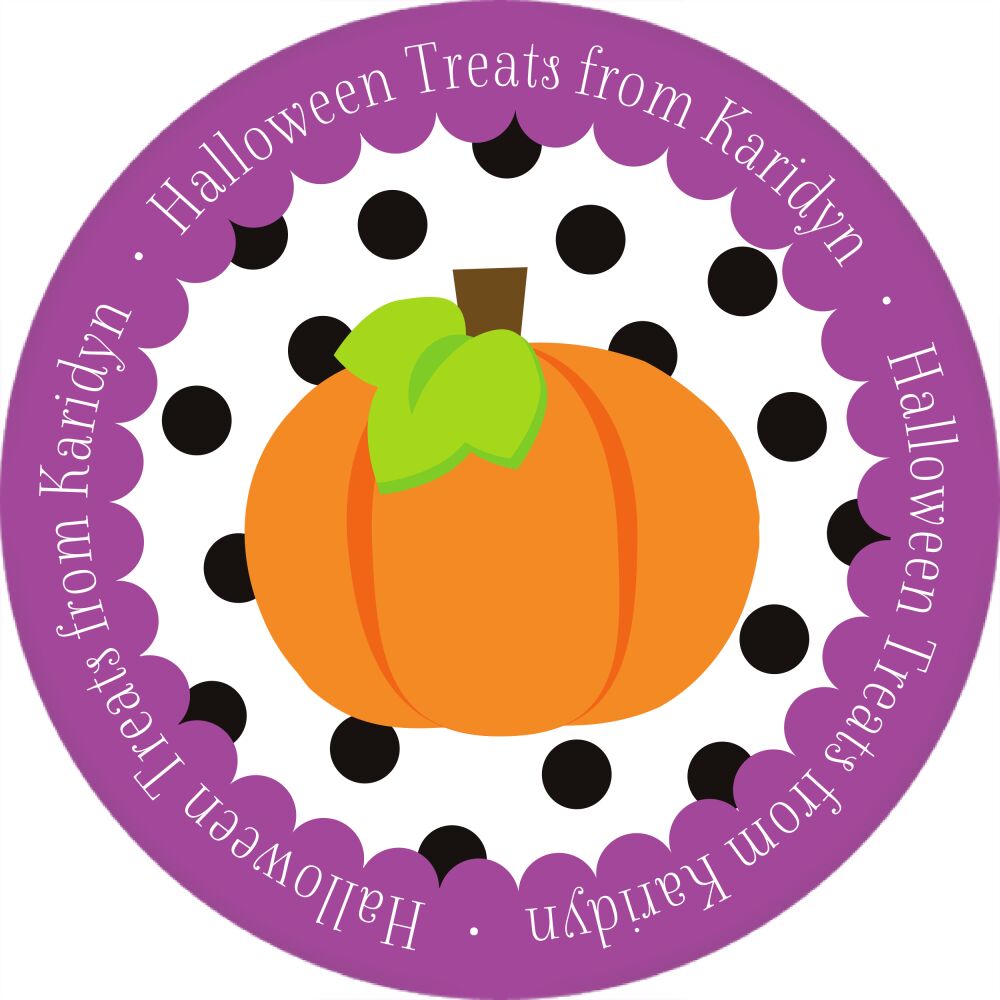 Scallop Circle Pumpkin Halloween Sticker