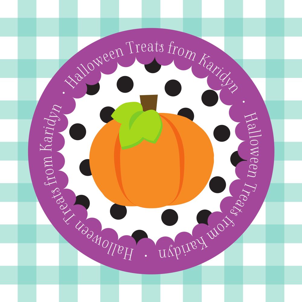 Scallop Circle Pumpkin Halloween Gift Sticker