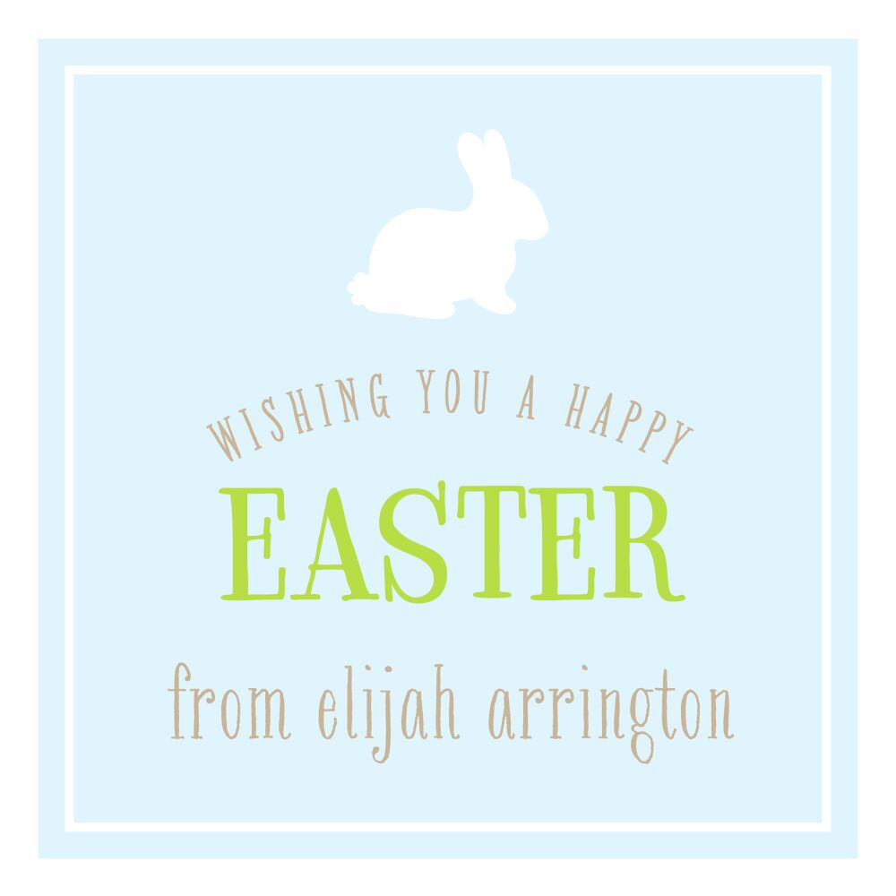 Easter Bunny Silhouette Blue Enclosure Card