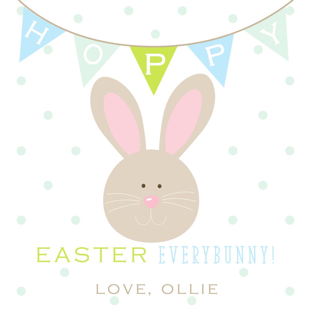Hoppy Easter Blue Gift Sticker
