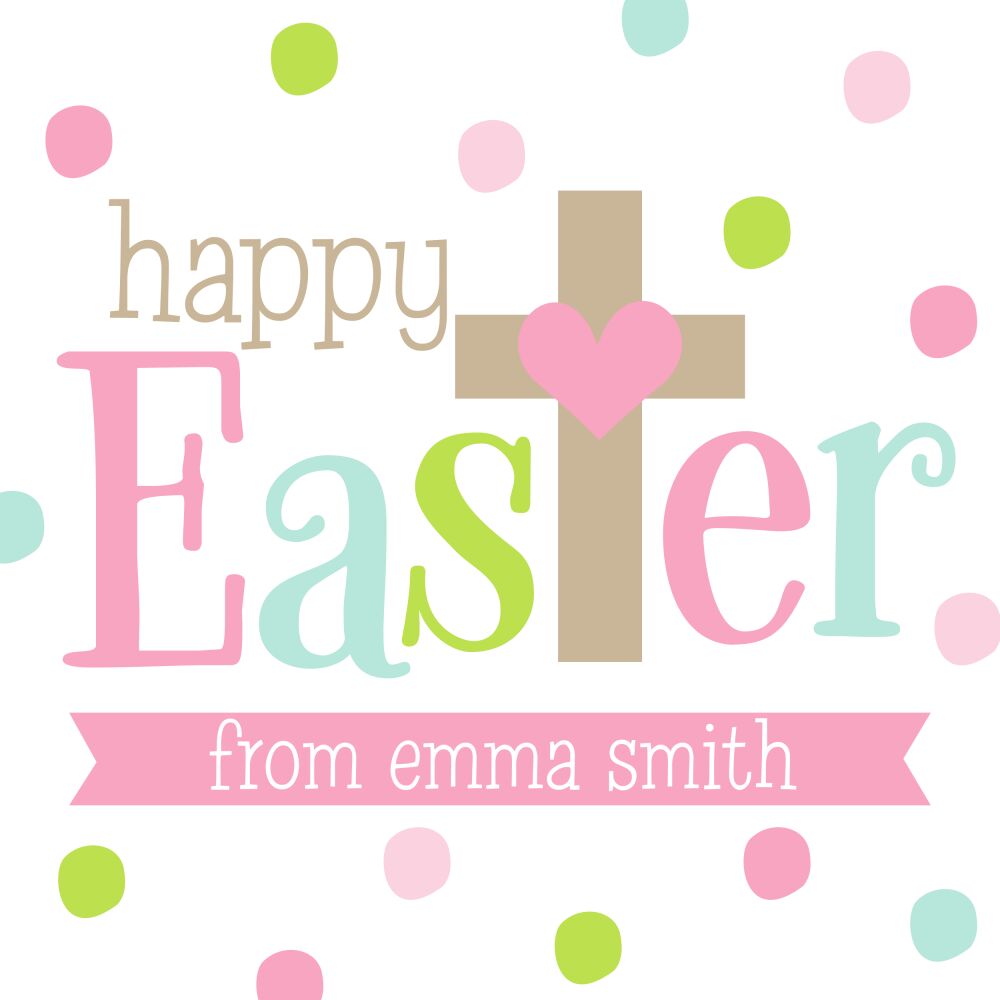 Happy Easter Dots Gift Sticker