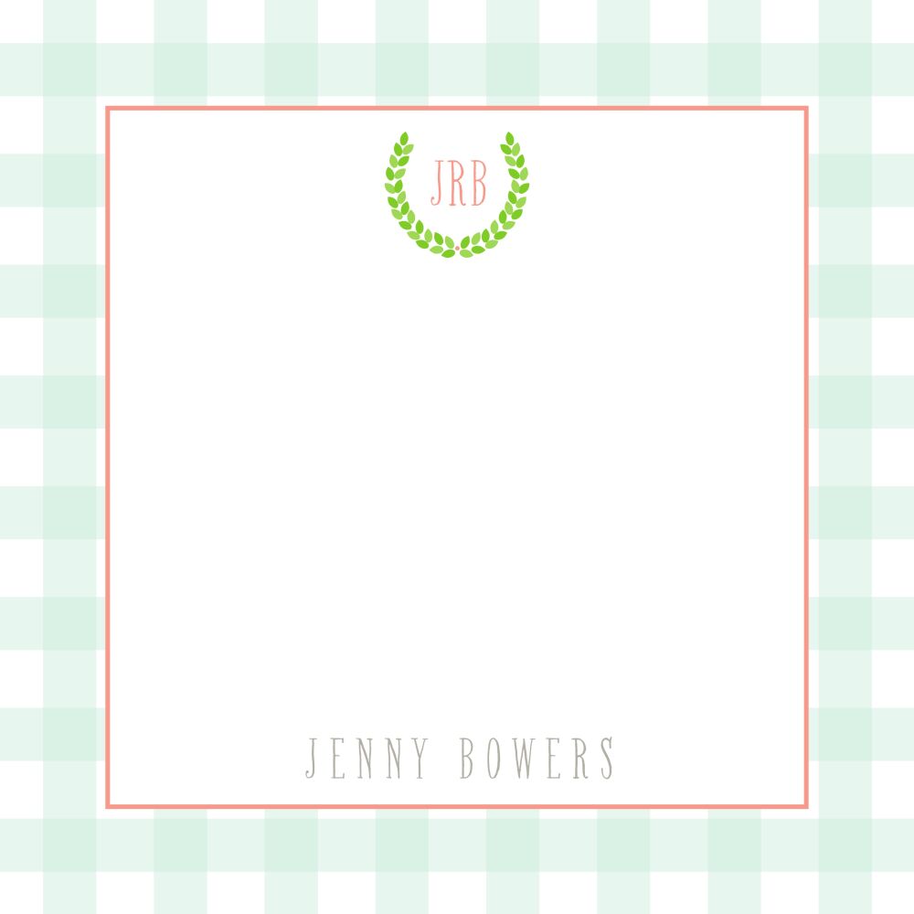 Monogram Wreath Square Notepad