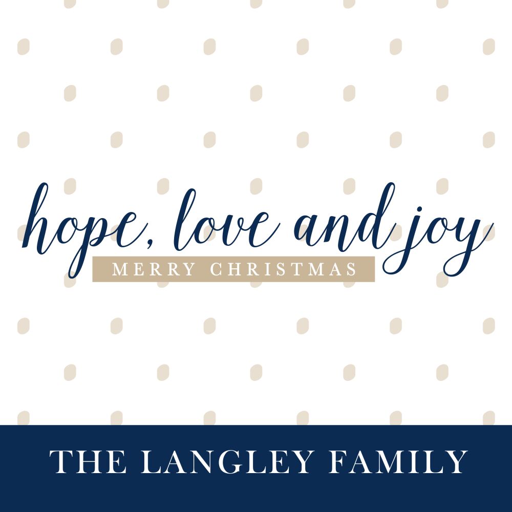 Hope Love and Joy Navy Enclosure Card