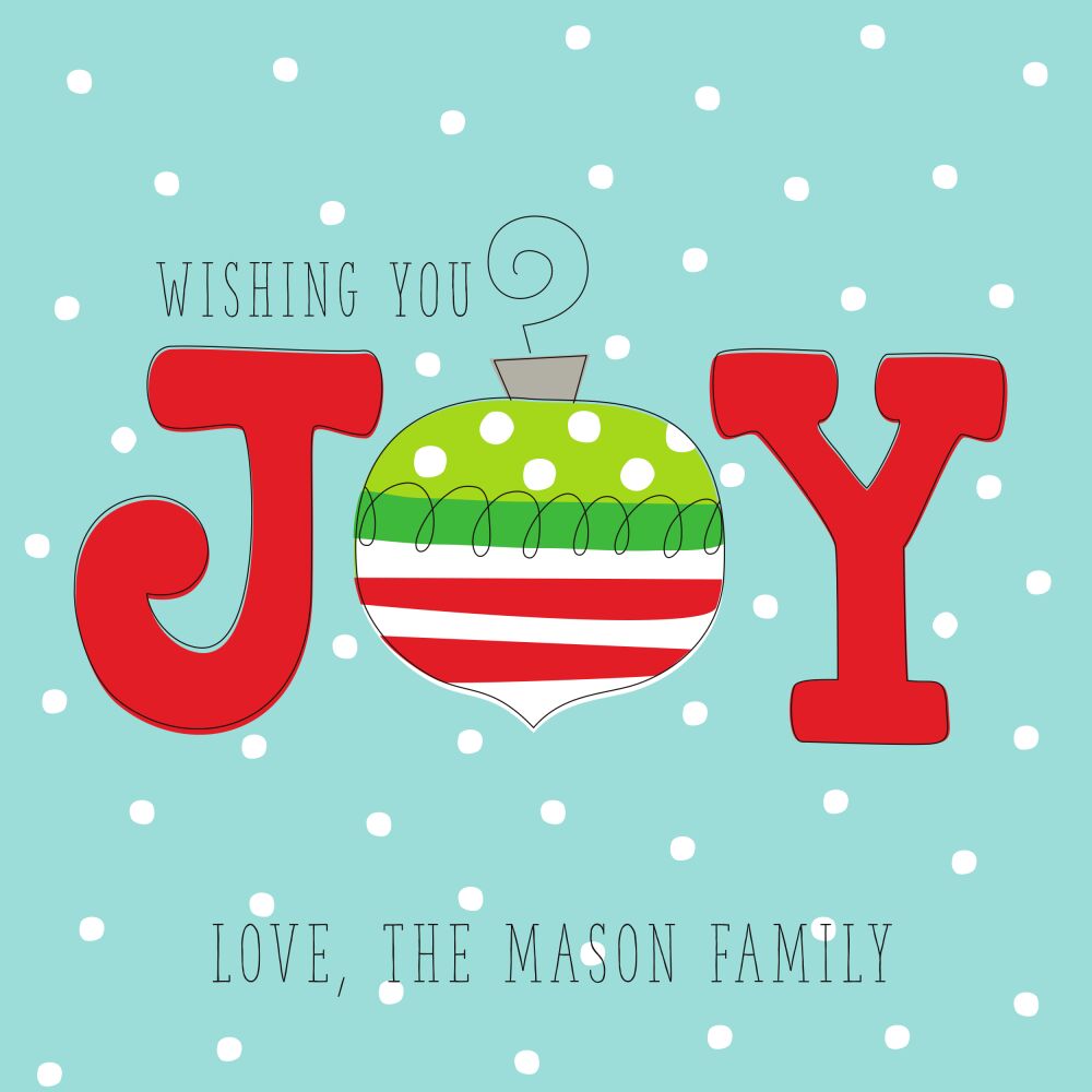 Joy Ornament Square Gift Sticker