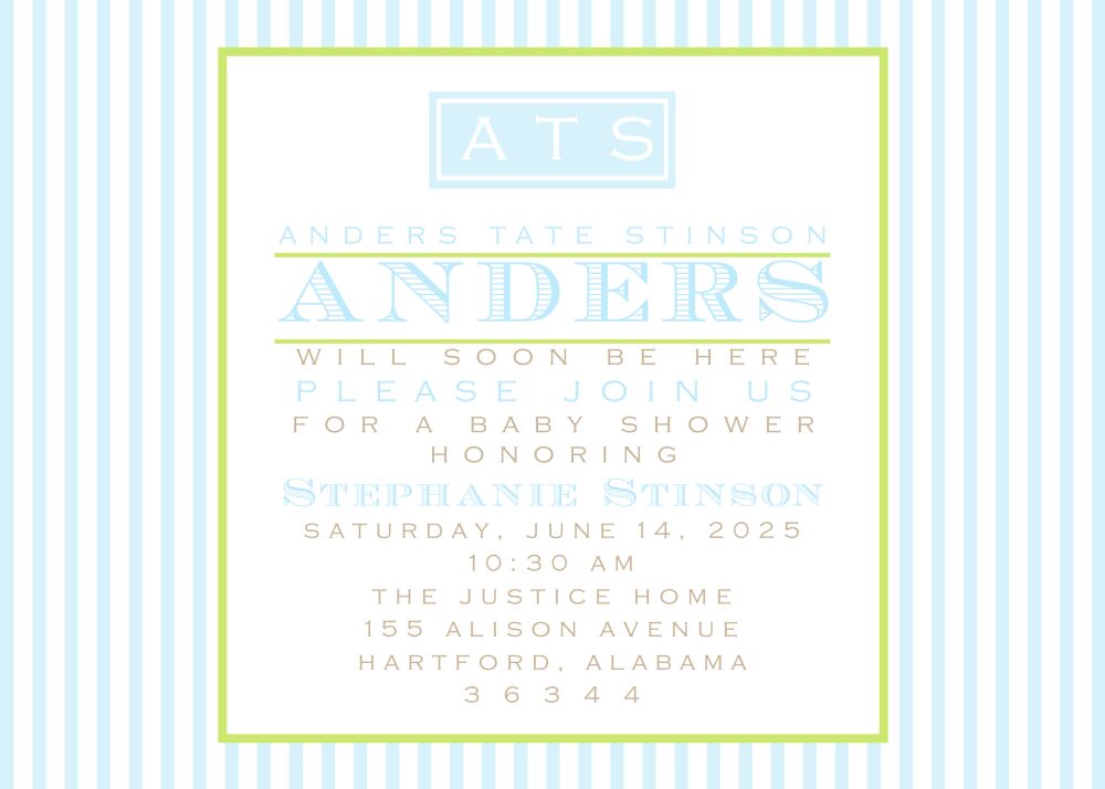 Southern Seersucker Invitation