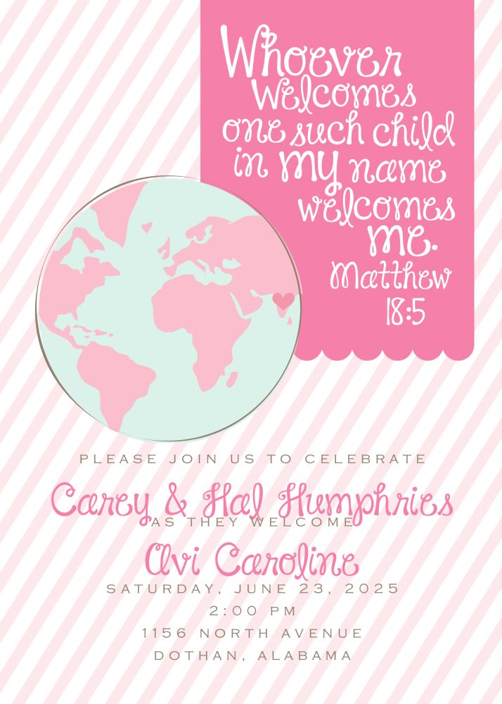Girl Adoption Invitation