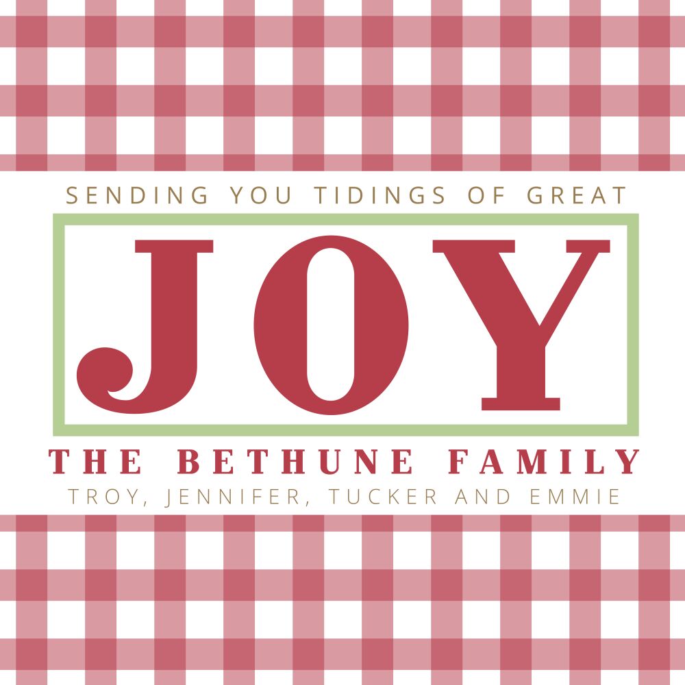 Gingham Tidings of Great Joy Enclosure Card