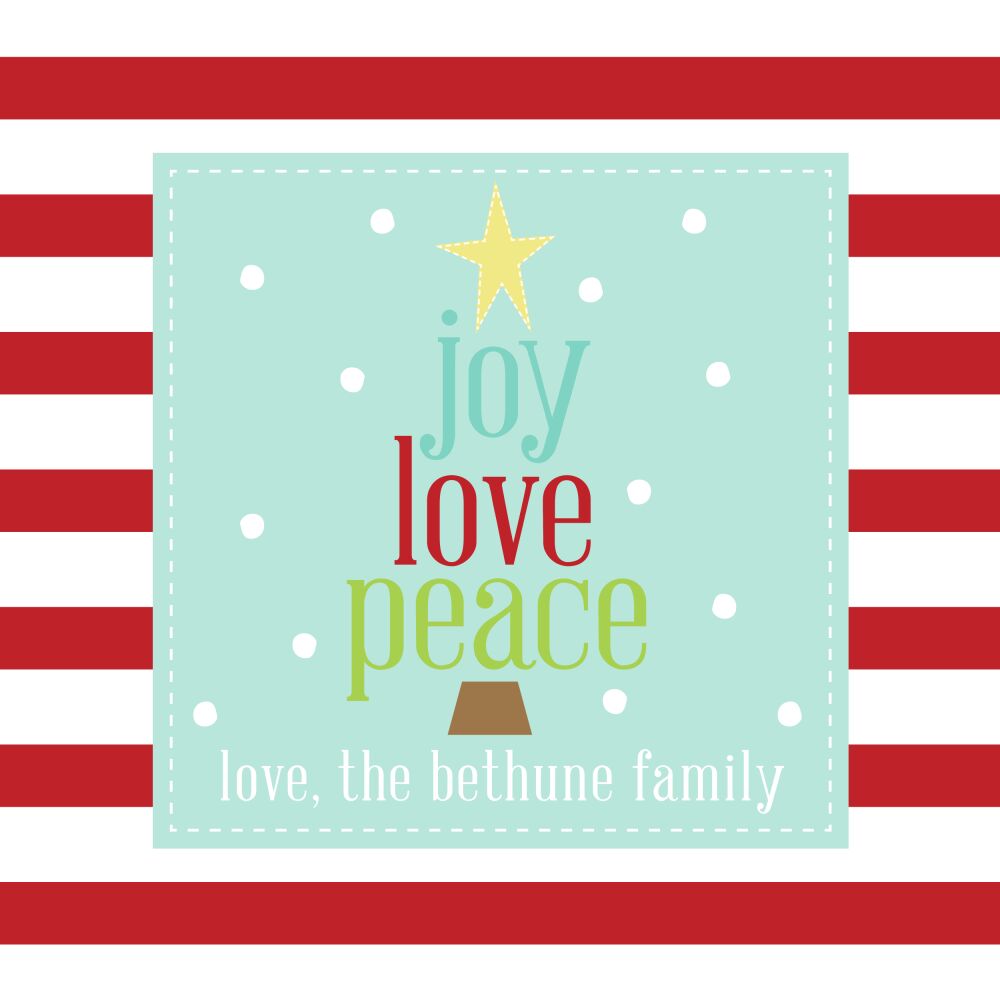 Joy Love Peace Christmas Gift Sticker