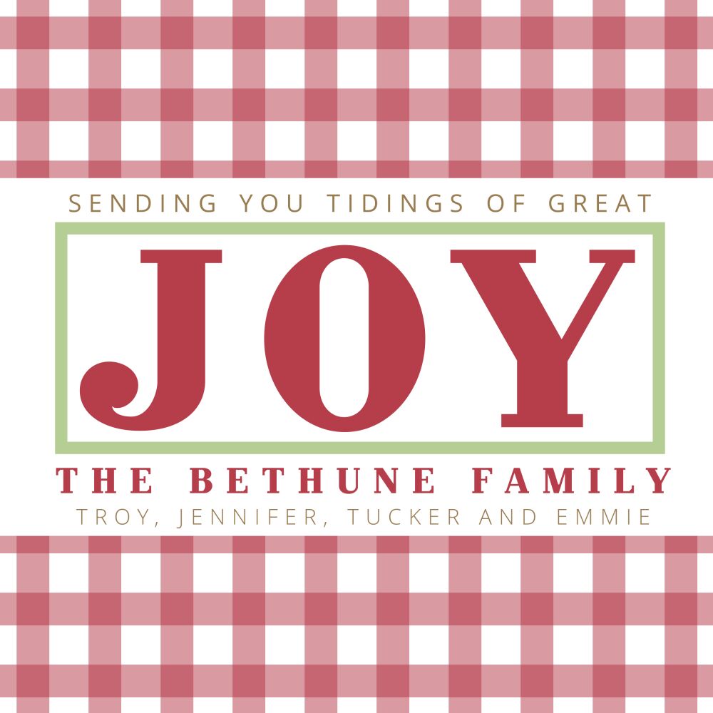 Gingham Tidings of Great Joy Gift Sticker