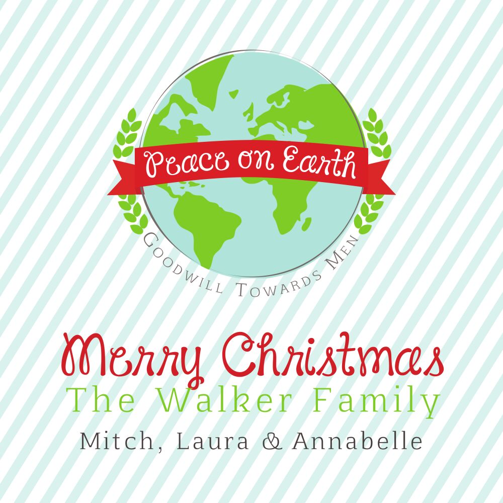 Peace on Earth Christmas Gift Sticker