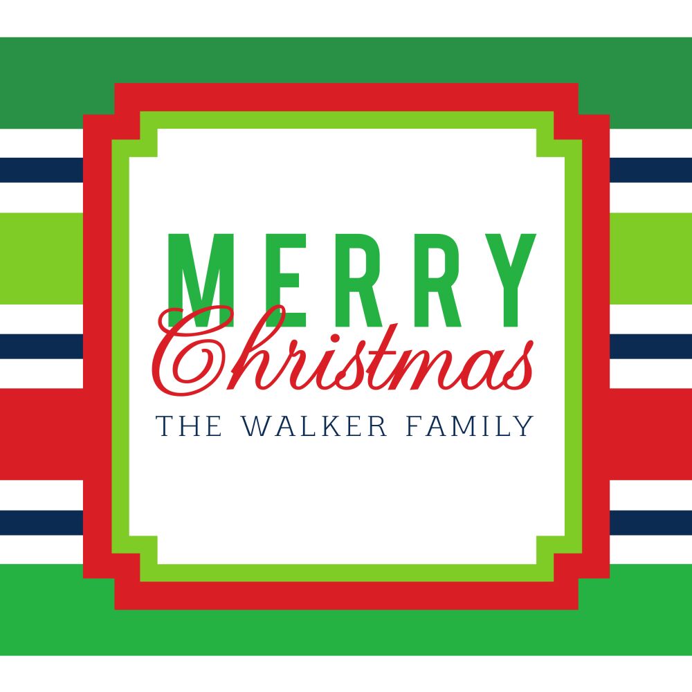 Color Stripes Christmas Gift Sticker