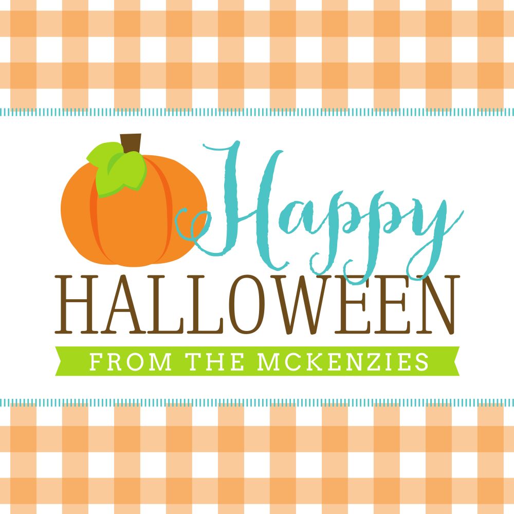 Happy Halloween Gingham Gift Sticker