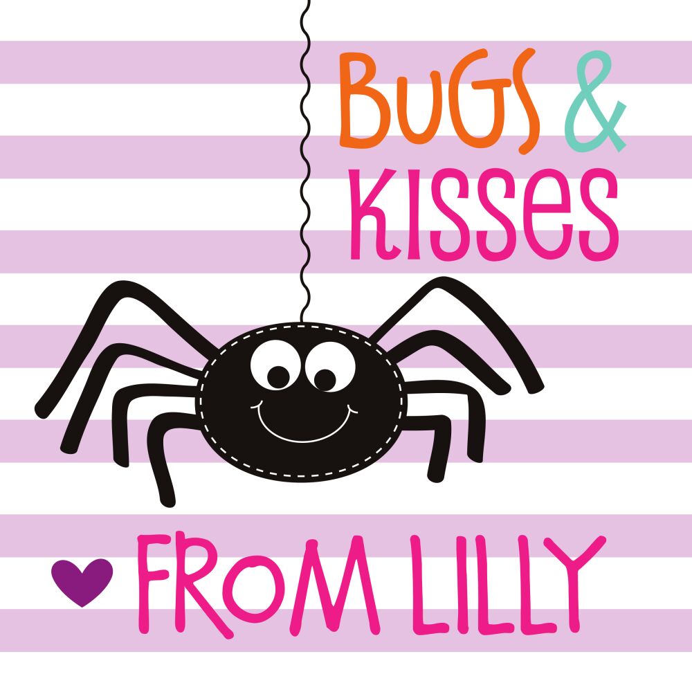Bugs and Kisses Halloween Purple Gift Sticker