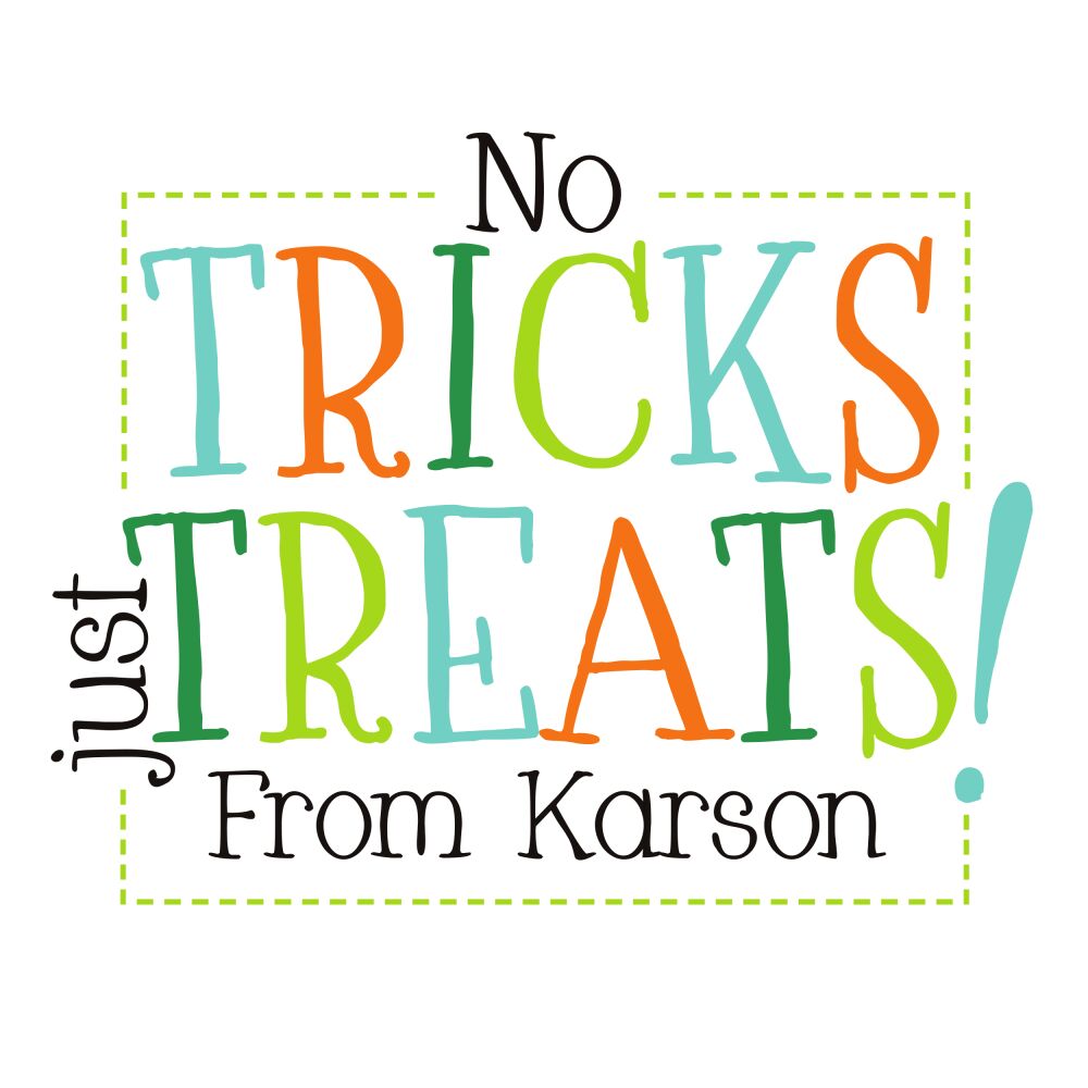 No Tricks Just Treats Boy Halloween Gift Sticker