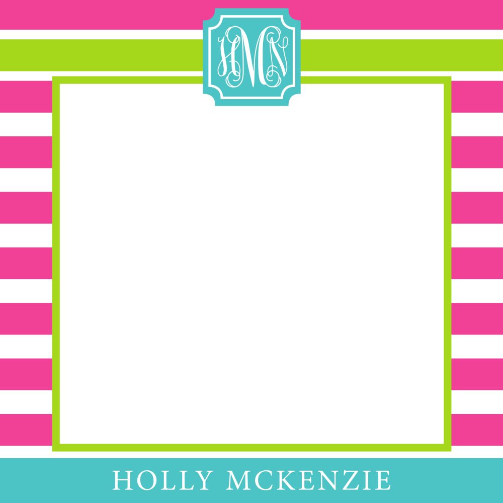 Turquoise Strawberry Lime Square Notepad