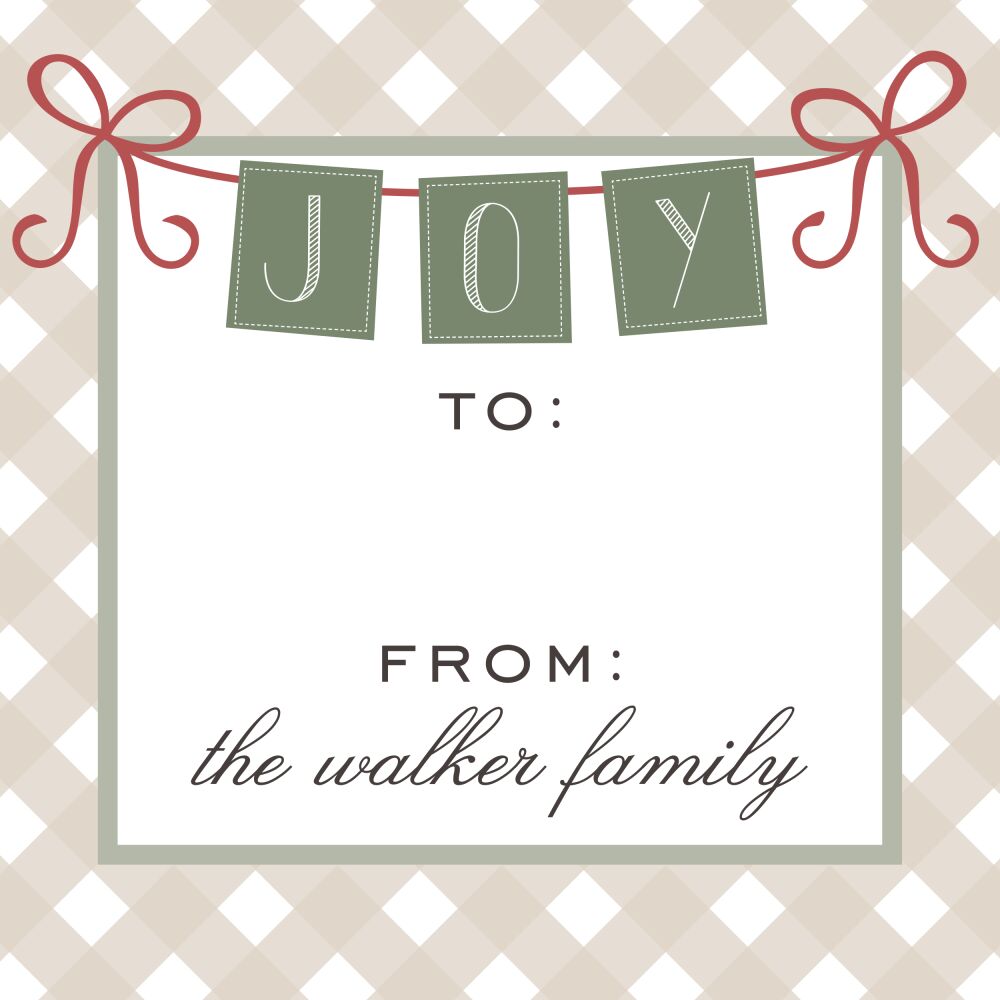 Gingham Joy Holiday Enclosure Card 