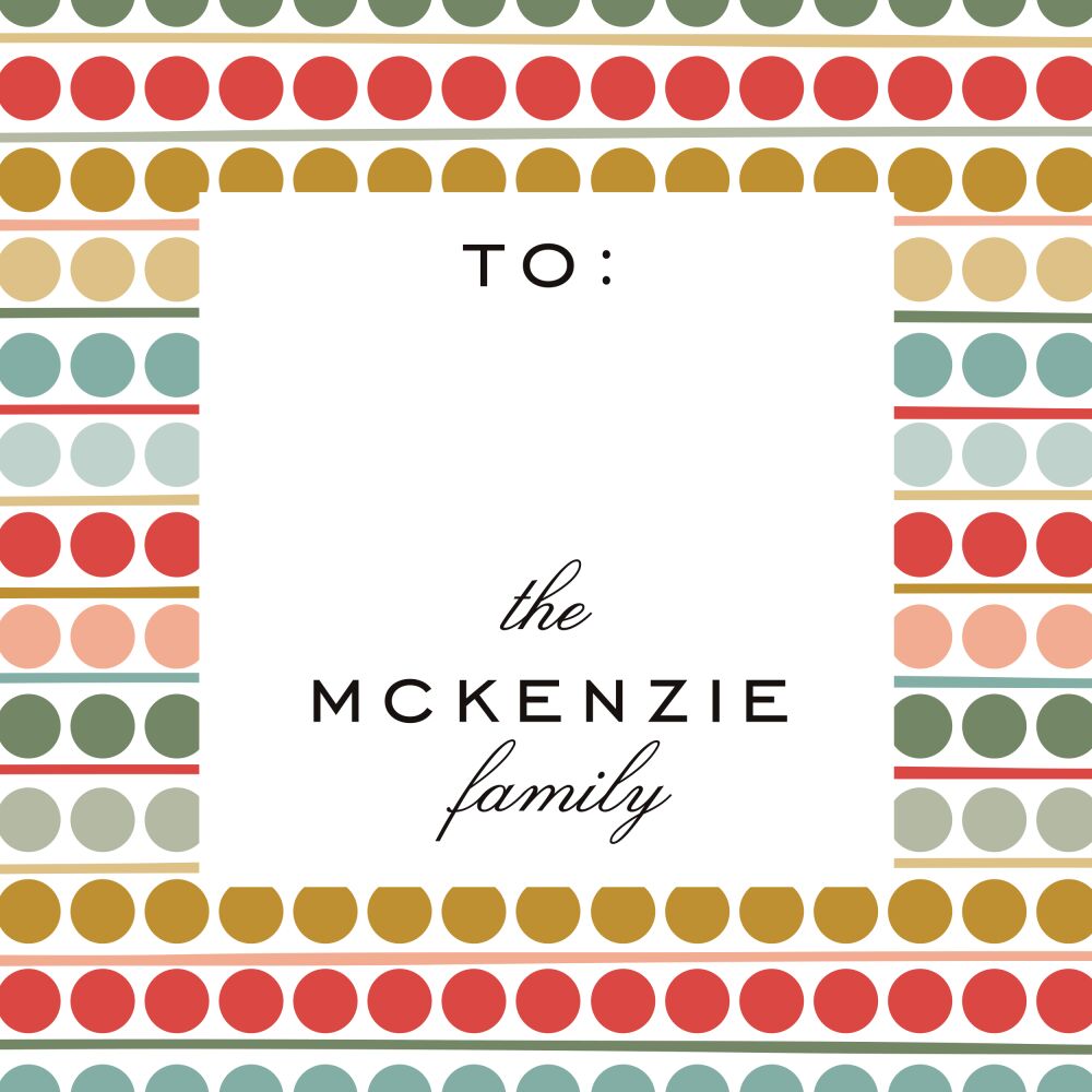 Color Dot Holiday Gift Sticker