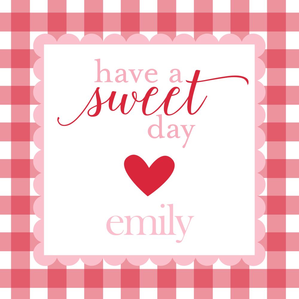 Sweet Gingham Valentine Sticker