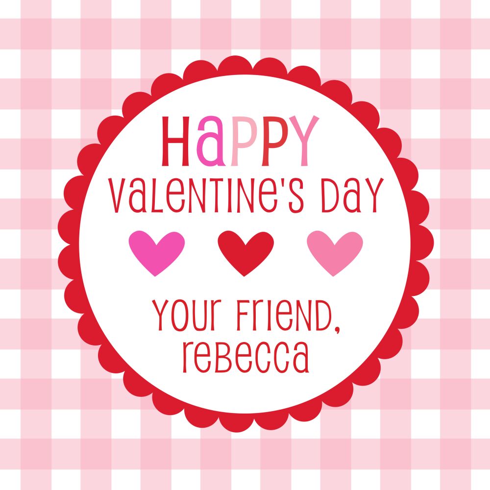 Ruffle Gingham Valentine Card