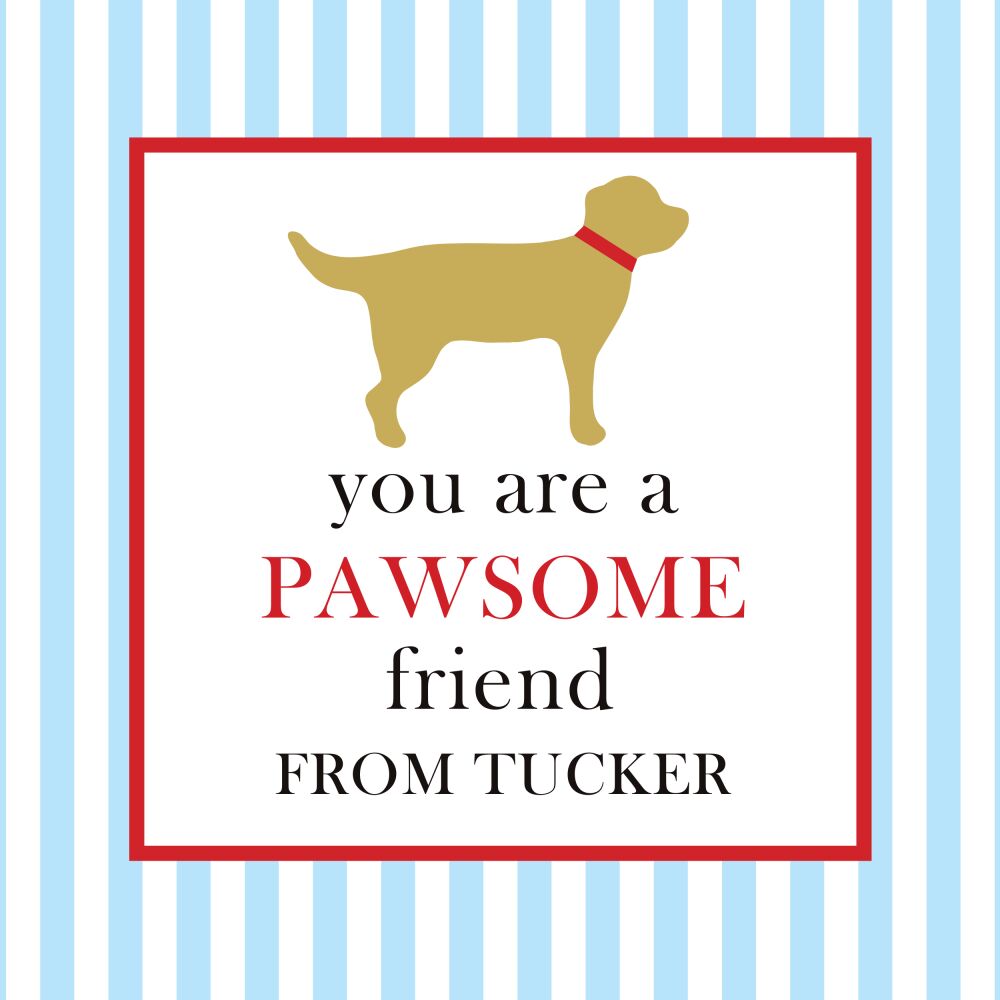 Pawsome Golden Retriever Valentine Card
