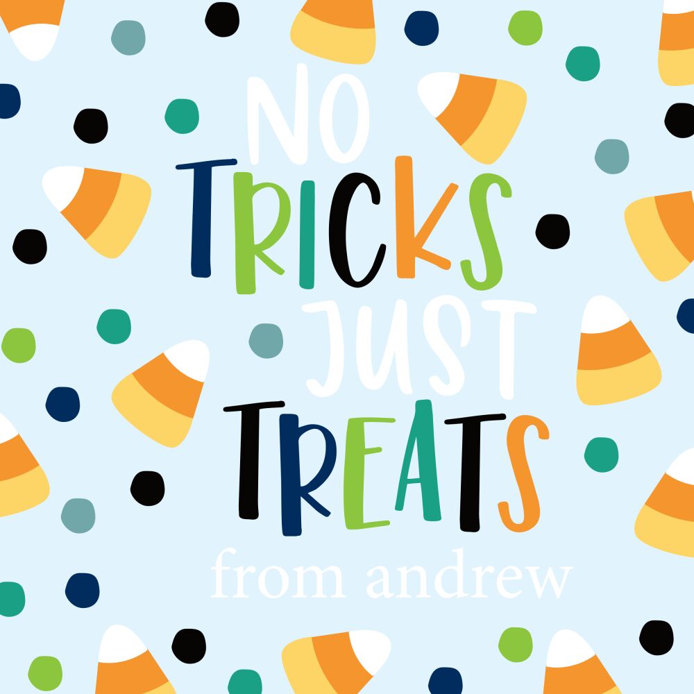 Halloween Candy Blue Gift Sticker