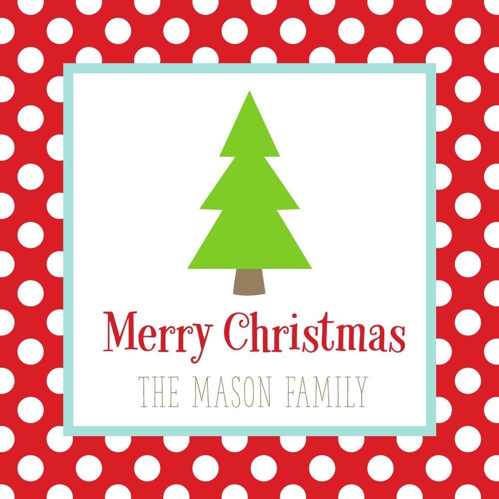 Polka Dot Tree Square Gift Sticker