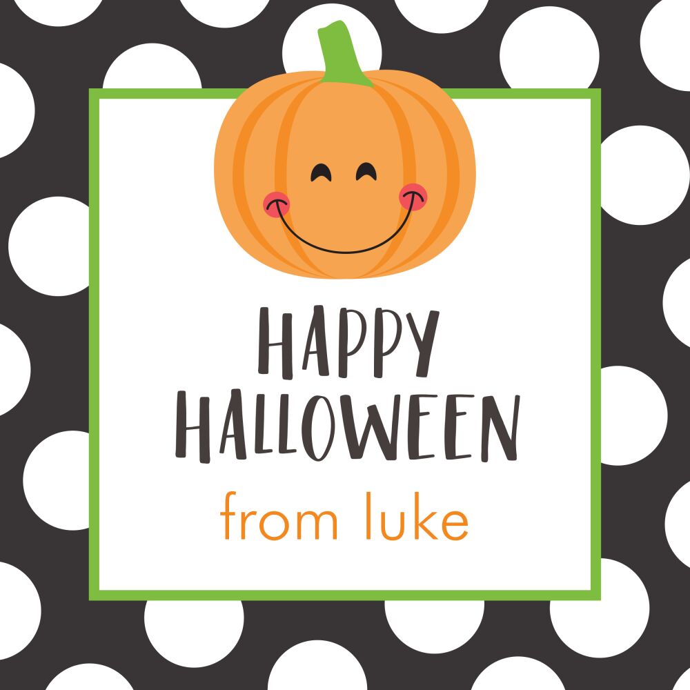 Polka Dot Pumpkin Enclosure Card
