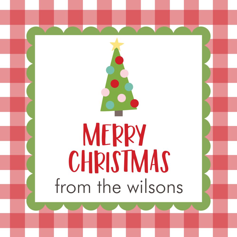 Colorful Christmas Tree Gift Sticker