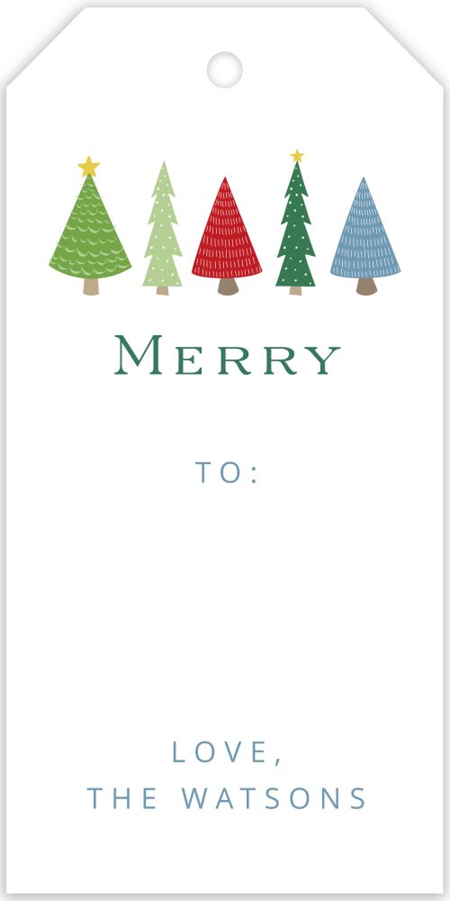 Cute Christmas Trees Hanging Gift Tag